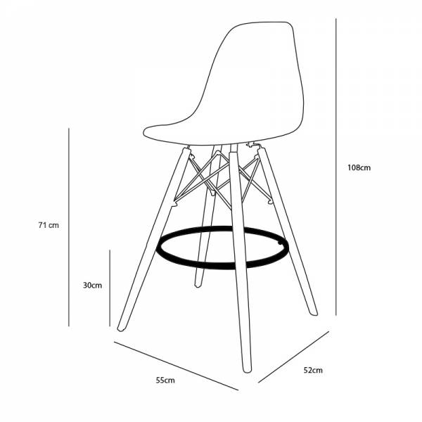 TABURETE TOWER WOOD MEDIDAS