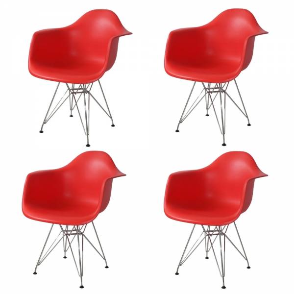 PACK 4 SILLONES TOWER CHROME ROJOS