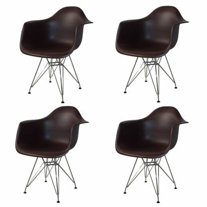 PACK 4 SILLONES TOWER CHROME CHOCOLATE