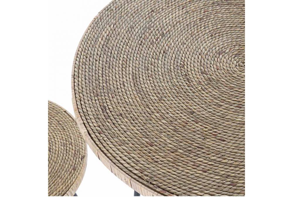 SET 2 MESITAS AUXILIARES RATTAN 60 X 60 X 70 CM