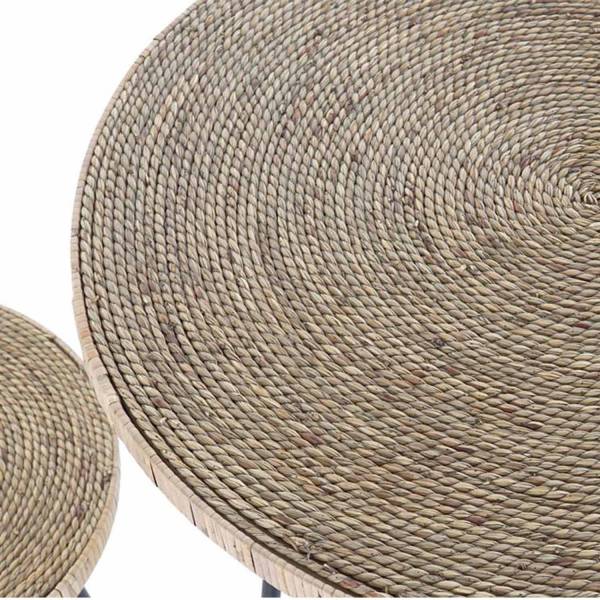 SET 2 MESITAS AUXILIARES RATTAN 60 X 60 X 70 CM