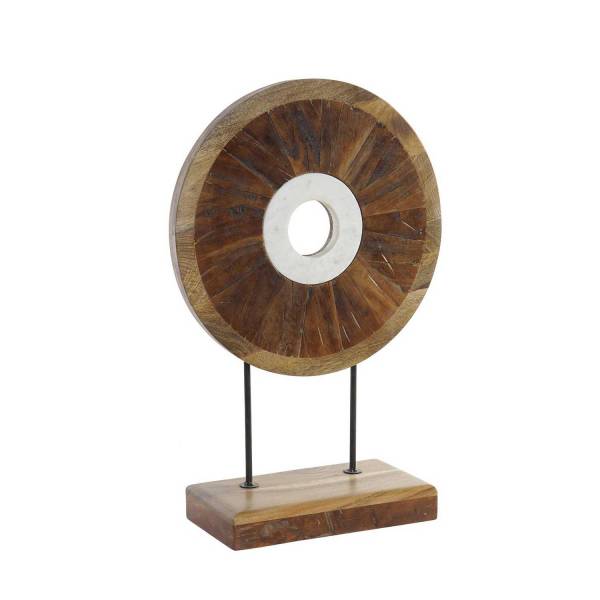 FIGURA MANGO MARMOL CIRCULO MARRON 40X15X60