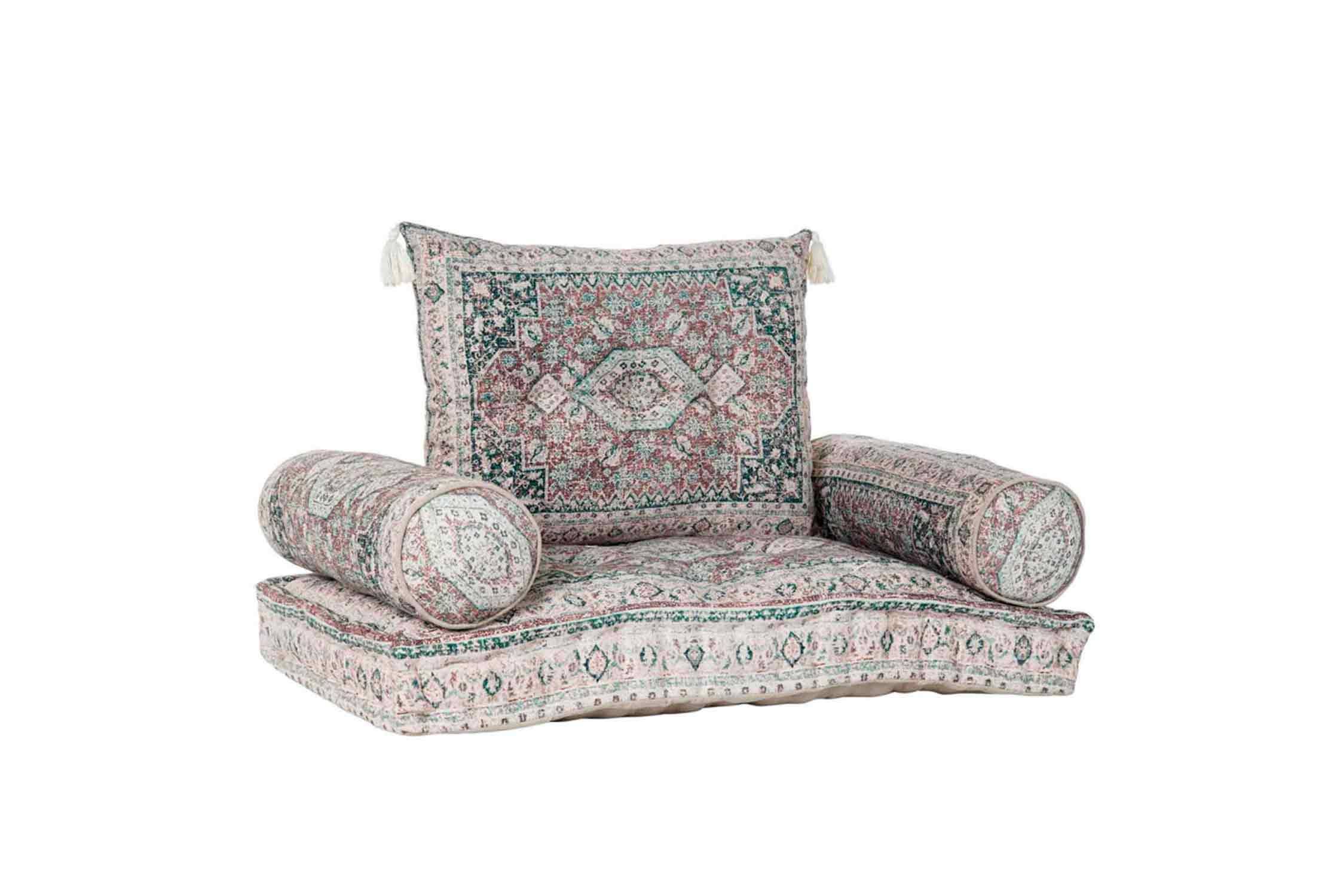 SILLON DESGASTADO VERDE ALGODON DE 90X50X55