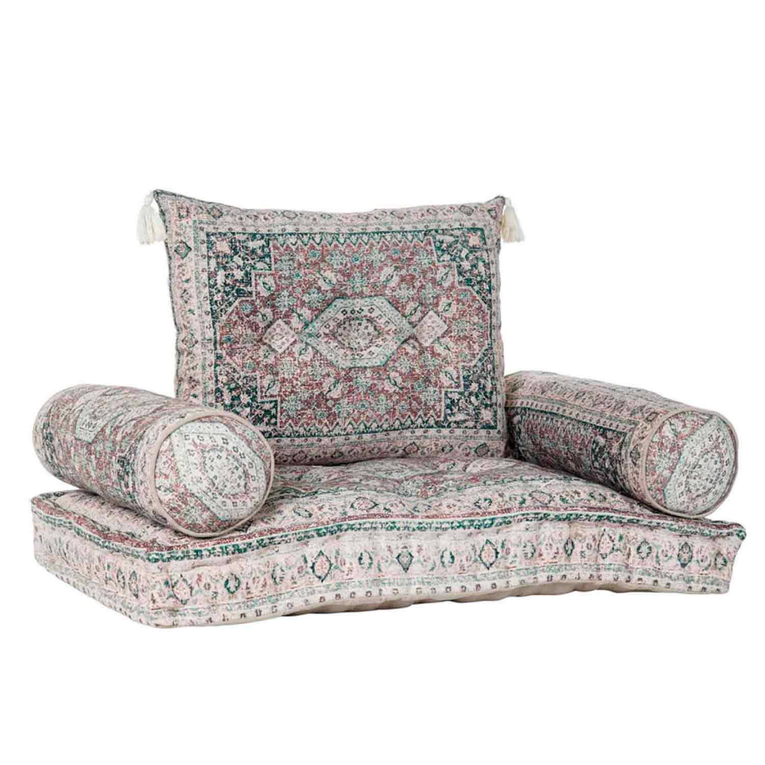 SILLON DESGASTADO VERDE ALGODON DE 90X50X55