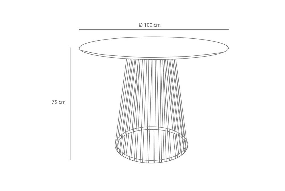 MESA DE COMEDOR TINA NEGRA - Mesas Redondas 