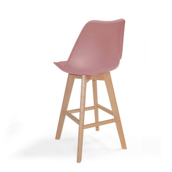 TABURETE MEDIO NEW TOWER WOOD NUDE - Taburetes de bar 