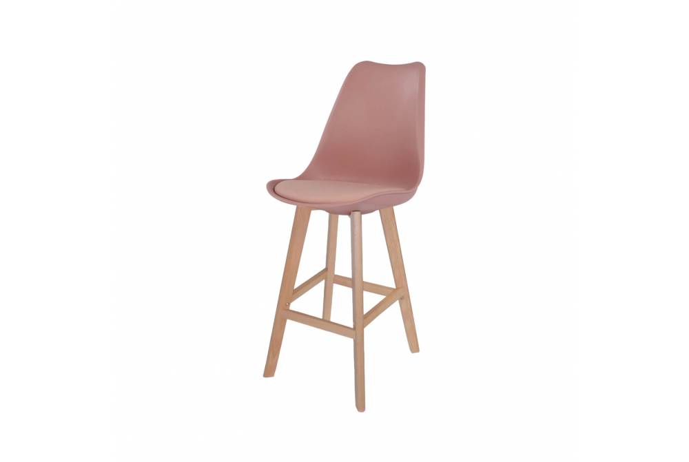 TABURETE MEDIO NEW TOWER WOOD NUDE - Taburetes de bar 