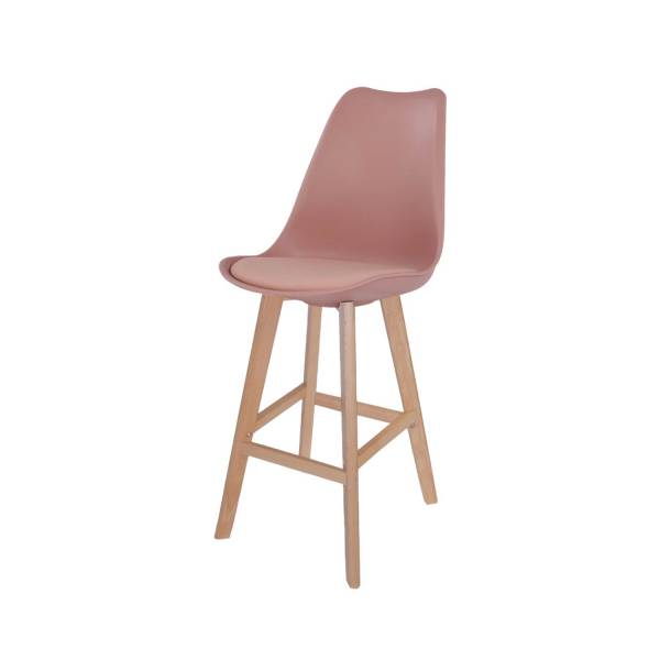 TABURETE MEDIO NEW TOWER WOOD NUDE - Taburetes de bar 