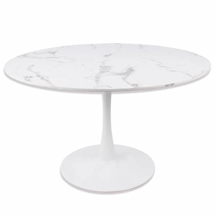 MESA DE COMEDOR IBIZA Ø120 CM MARMOL BLANCO