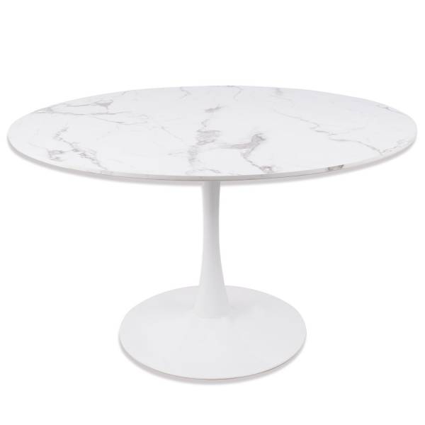 MESA DE COMEDOR IBIZA Ø120 CM MARMOL BLANCO